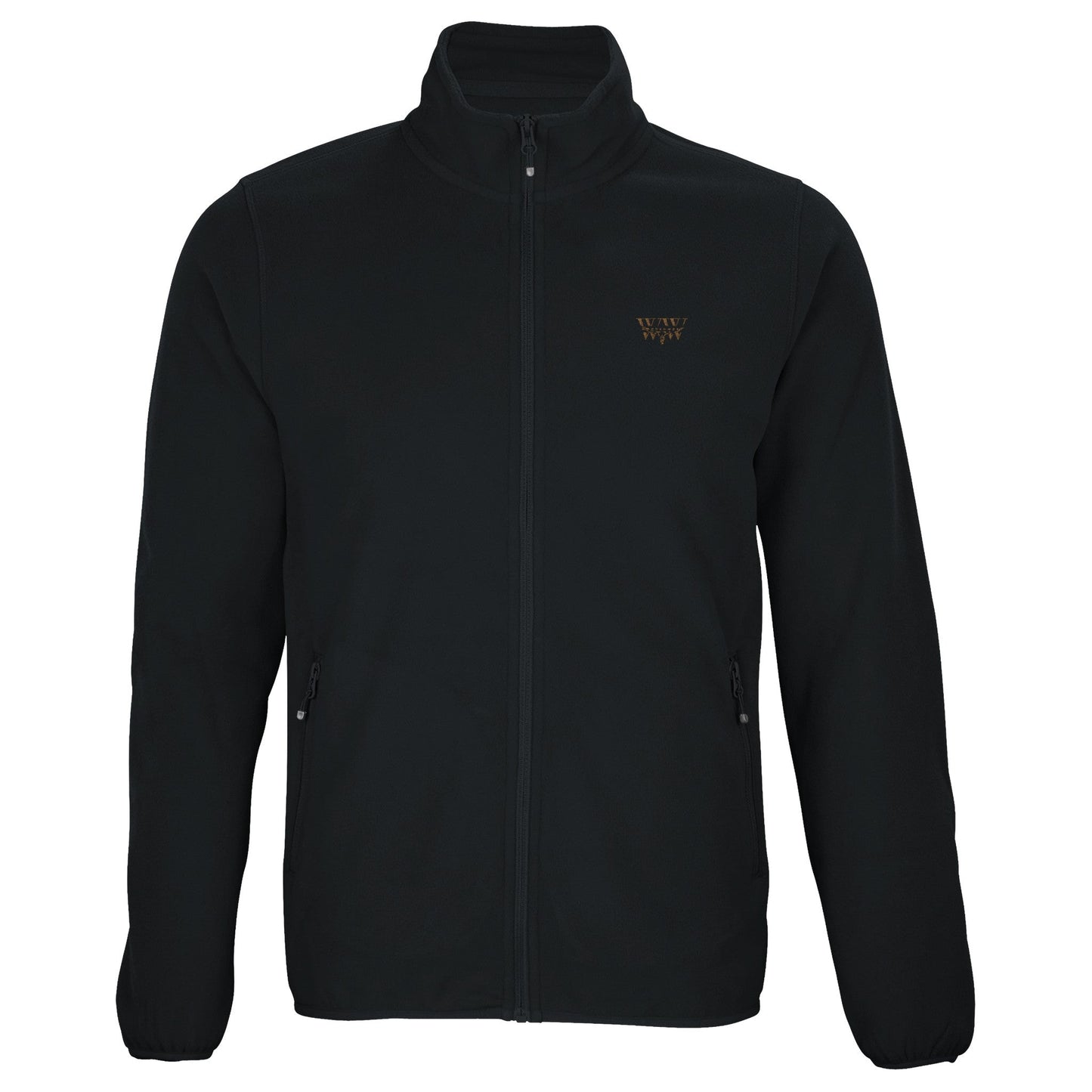 Men's WanderWest Logo Embroidered Fleece Jacket in Black