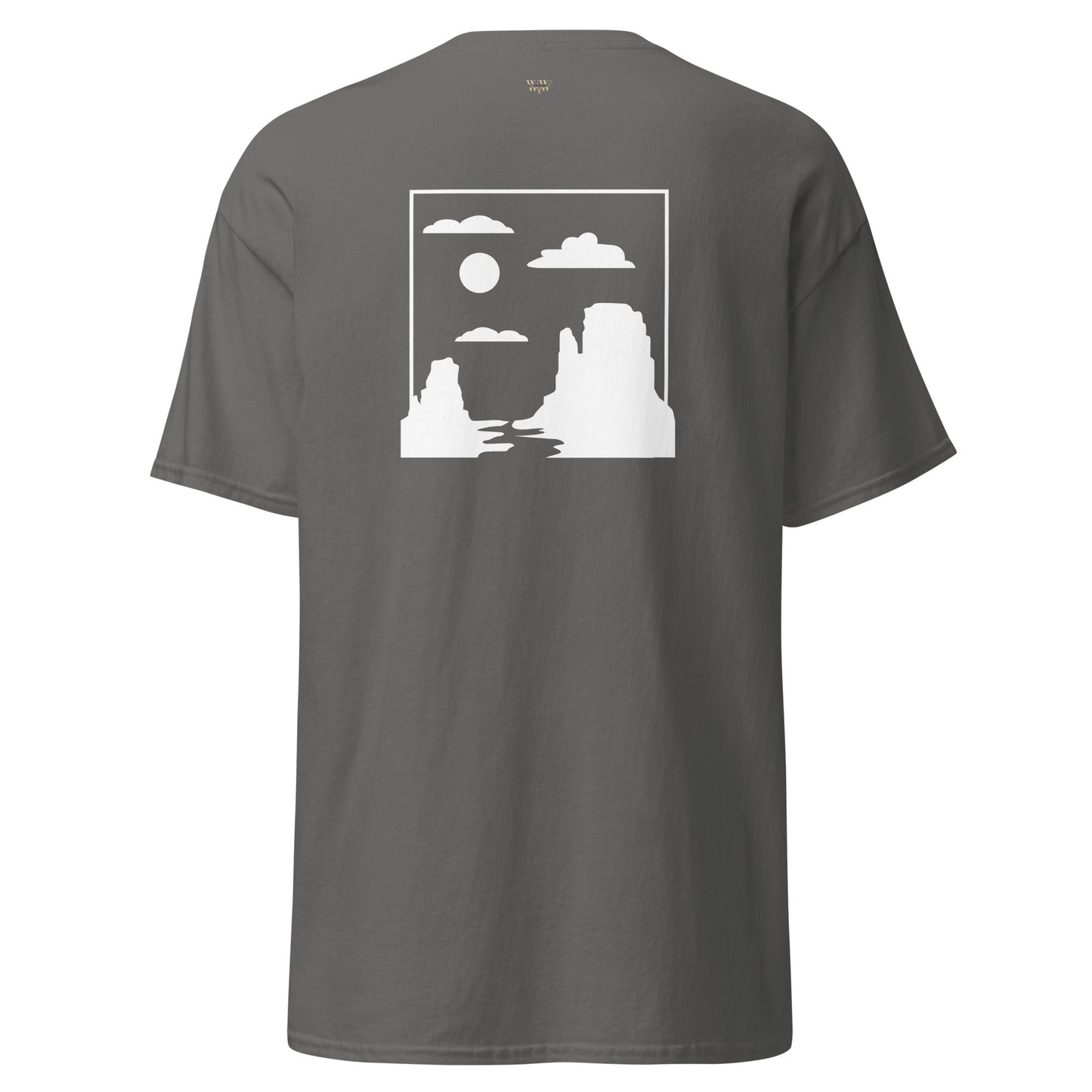 Monument Valley Unisex classic tee with graphic design on the back.