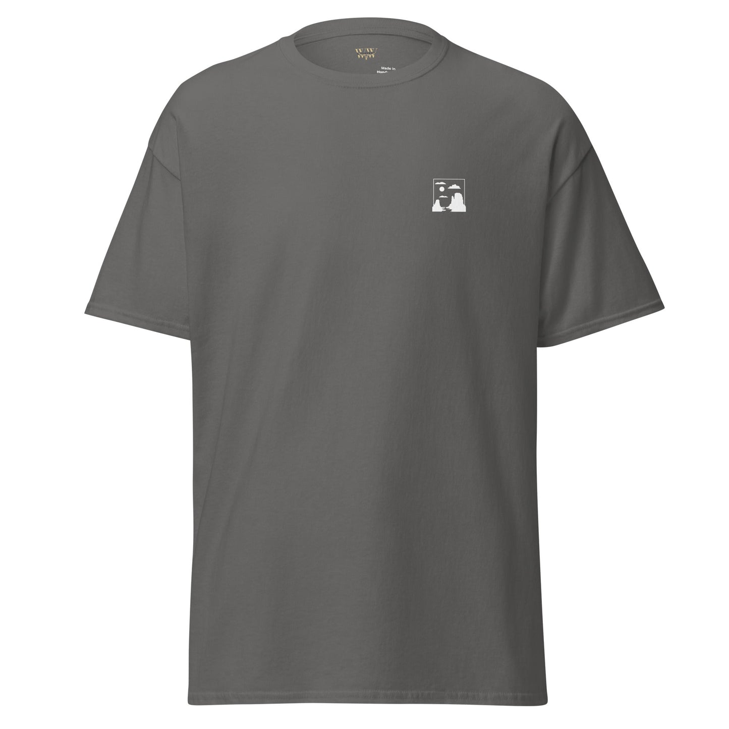 Monument Valley Unisex classic tee in grey, 100% cotton, trendy structured look.