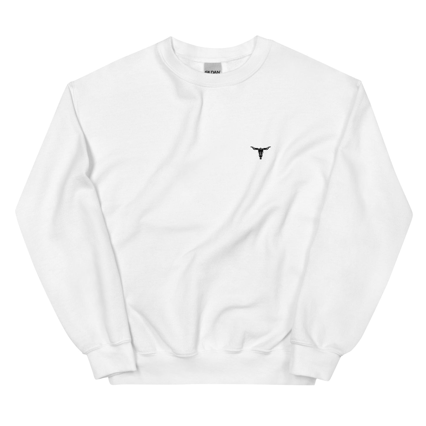 White Bull Skull unisex sweatshirt with classic fit and soft air-jet spun yarn fabric