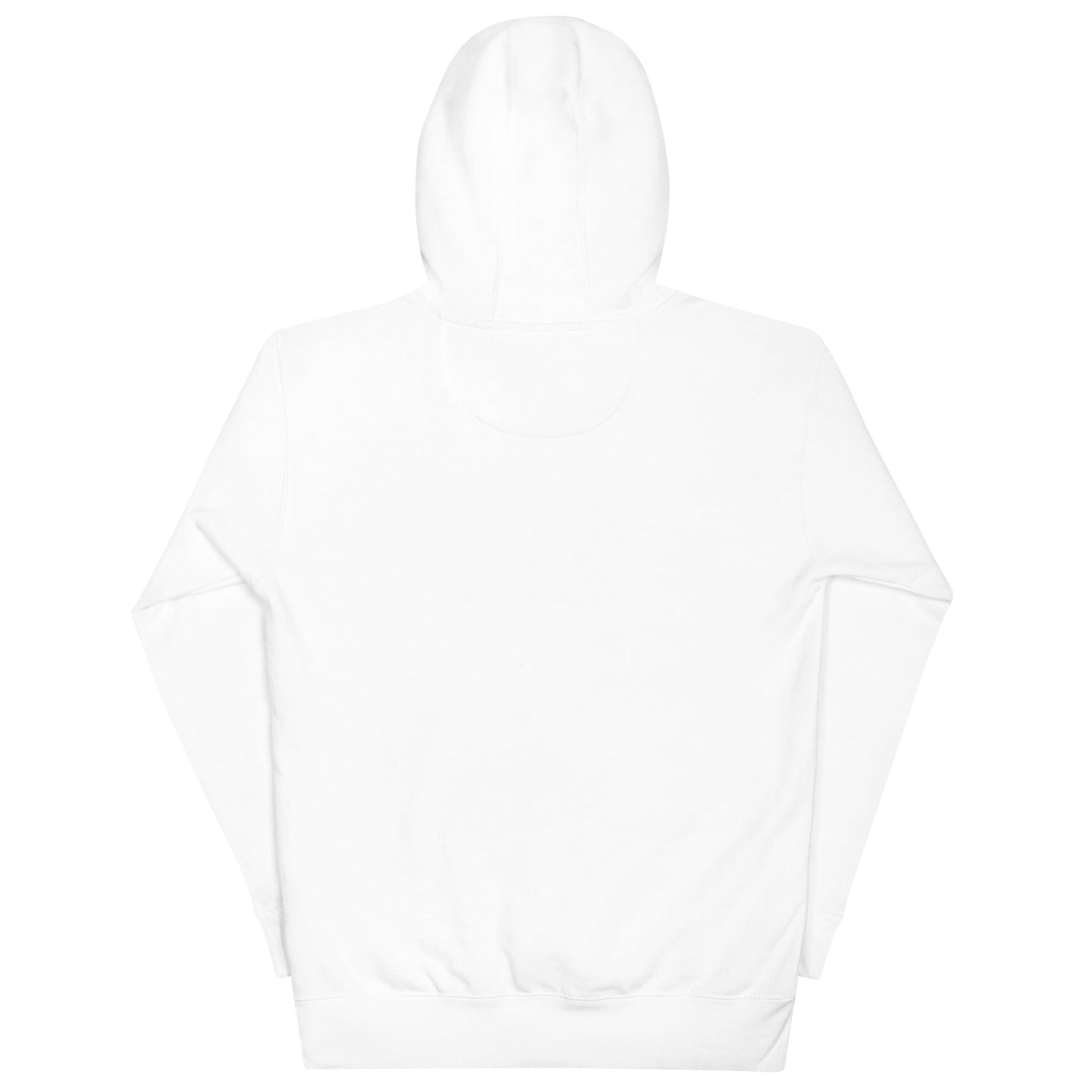 WanderWest Logo Embroidered Hoodie, unisex back view, white color.