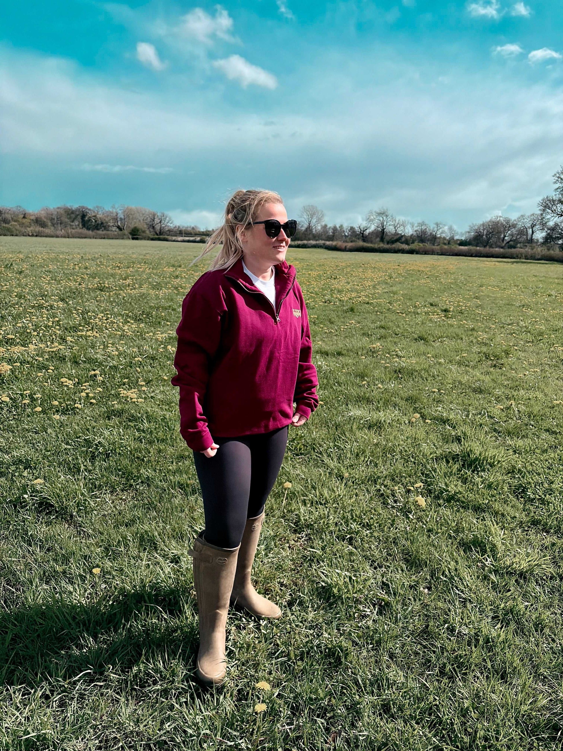 Shop the Whiskey Ridge Quarter Zip in Burgundy, blending warmth, rugged style, and ethical craftsmanship. Perfect outdoor adventures and casual wear. Order today!
