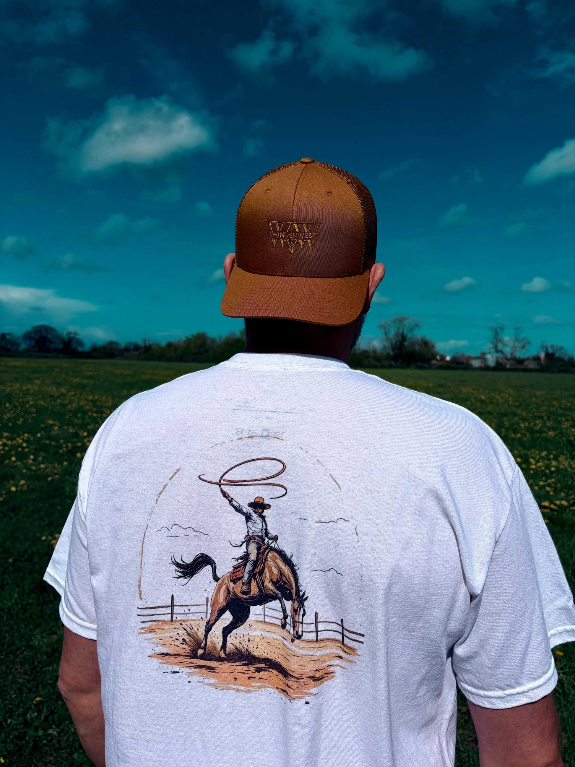 Copper Canyon Trucker – Caramel WanderWest Logo Cap