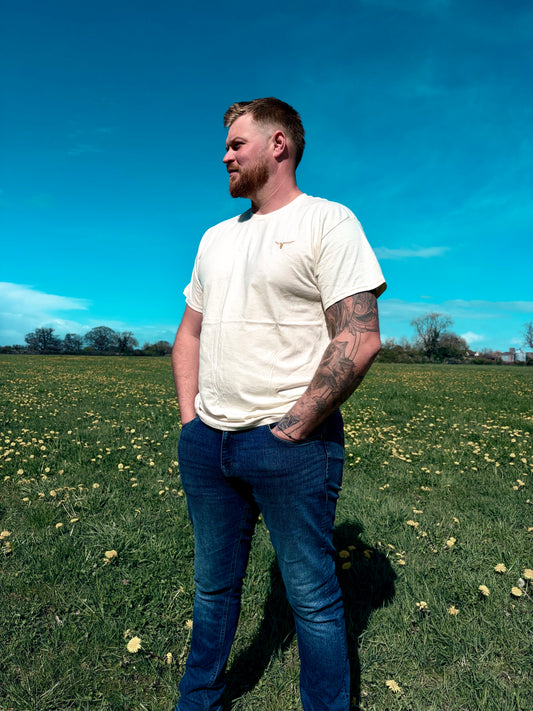 Longhorn Bull Skull Homestead Tee – Natural