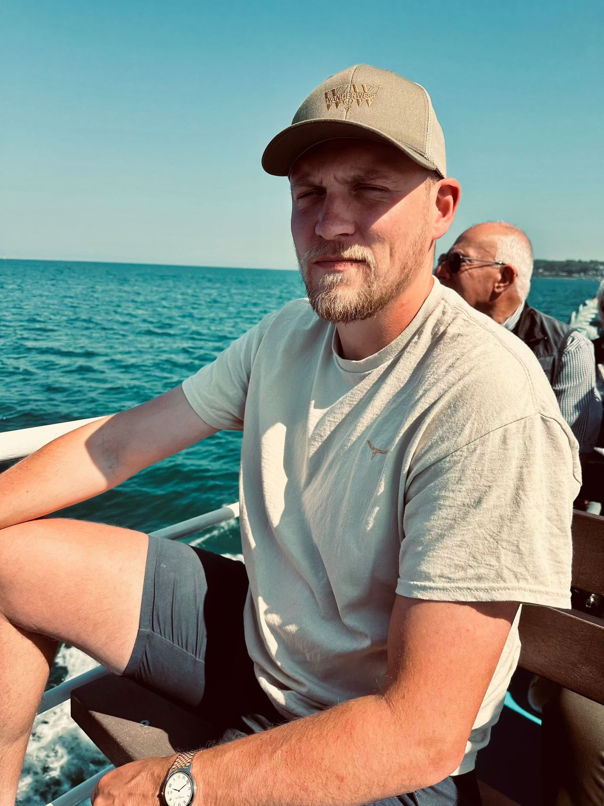 Shop the WanderWest Outpost Trail Trucker - Moss/Khaki for authentic country style. Breathable mesh and durable materials, perfect for outdoor adventure casual wear.