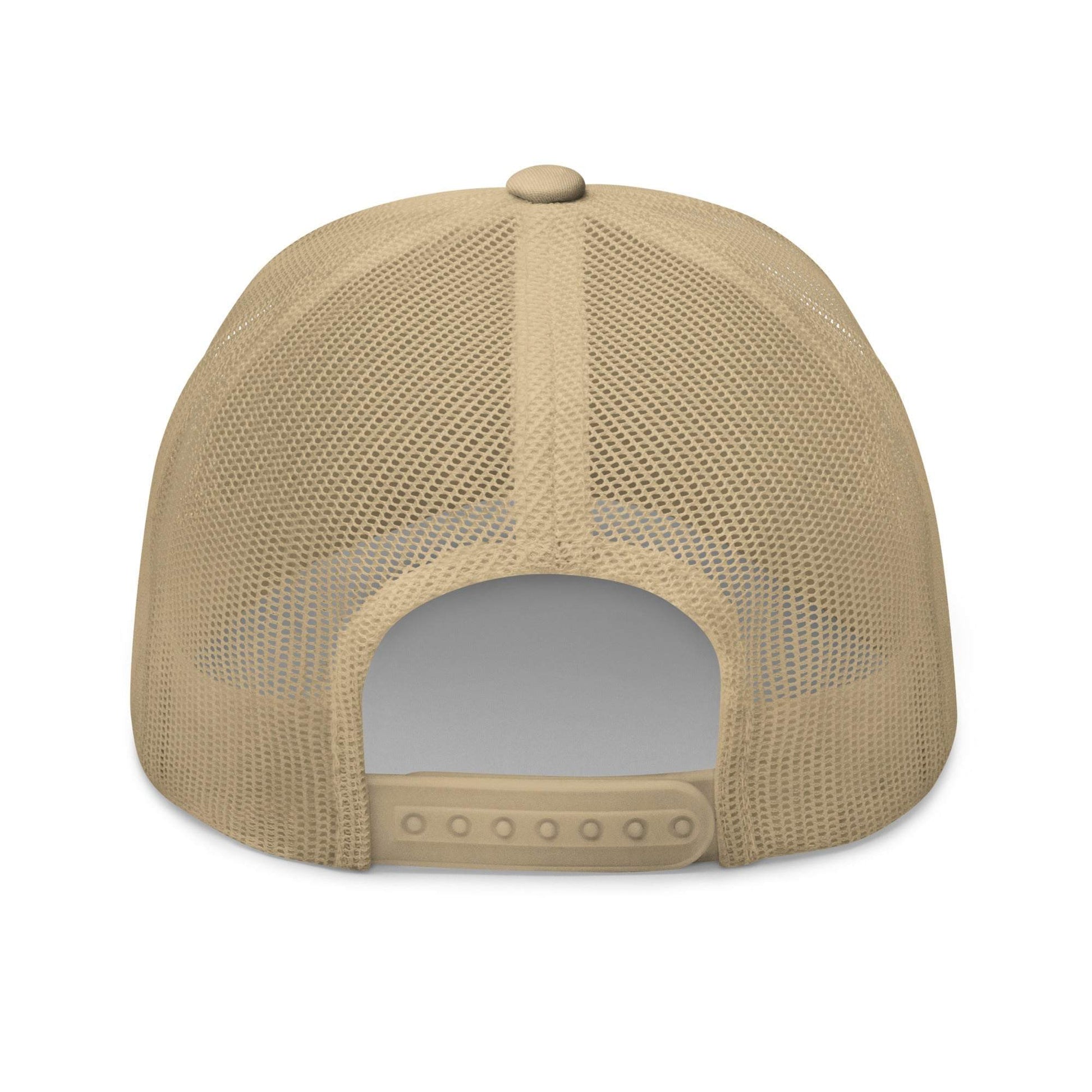 Longhorn Bull Skull Trucker Cap with mesh back, adjustable closure.
