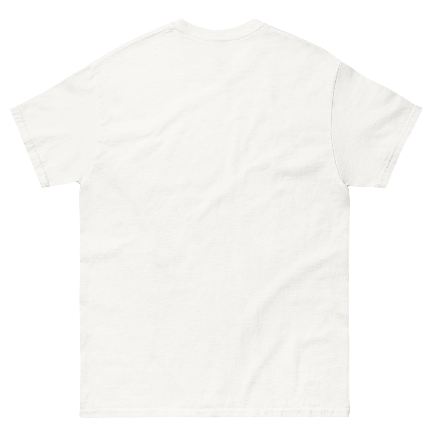 White Bull Horn unisex classic tee made of 100% cotton, shown from the back.