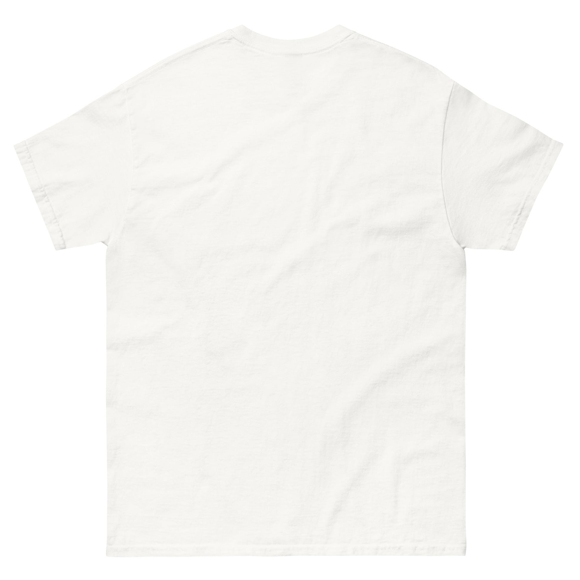 White Bull Horn unisex classic tee made of 100% cotton, shown from the back.